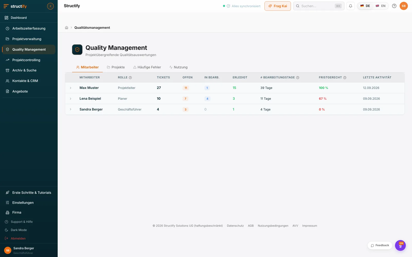 Structify: Mängel & Qualität: Erfasst, verortet, erledigt